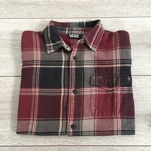 VANS plaid button-front long sleeve shirt
